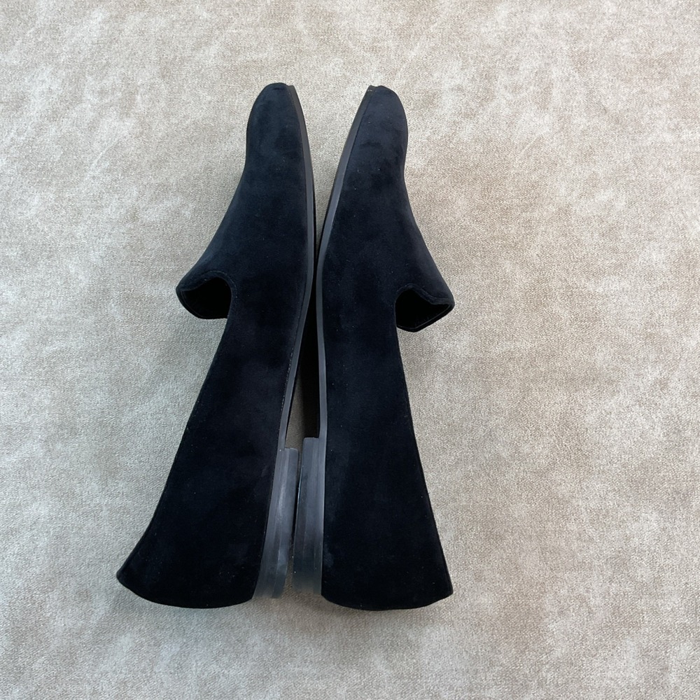 Vionic Willa Flat Loafers Womens 9 Black Velvet Suede Slip On Comfort Shoes - Picture 8 of 13